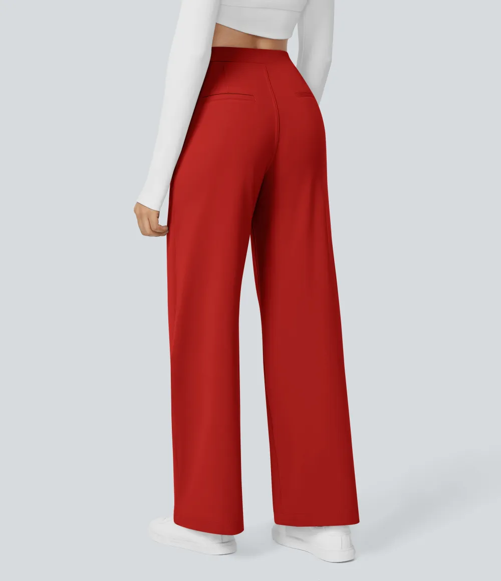 2026🔥  High Waisted Pocket Straight Leg Work Pants