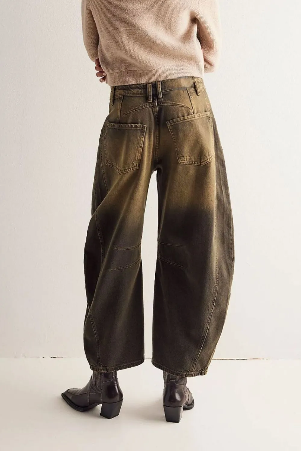 Tiered Relaxed Fit Denim Jeans