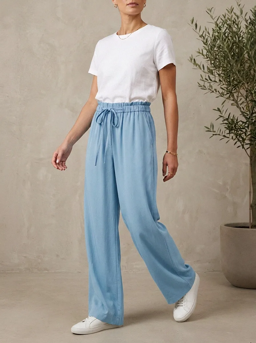 High-Waist Minimal Relaxed Women's Wide-Leg Trousers