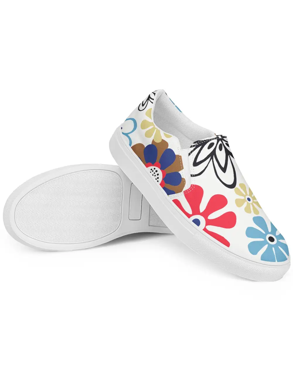 Abstract Floral Slip On Shoes