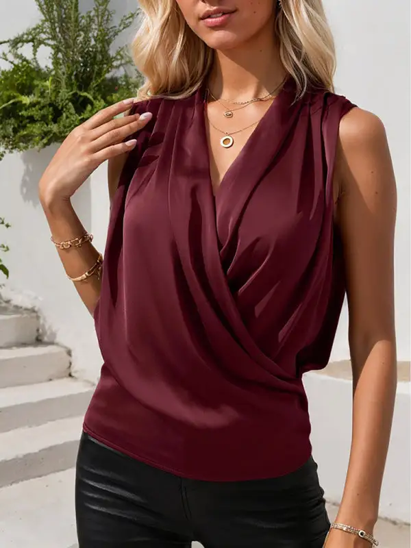 V-Neck Sleeveless Everyday Blouse
