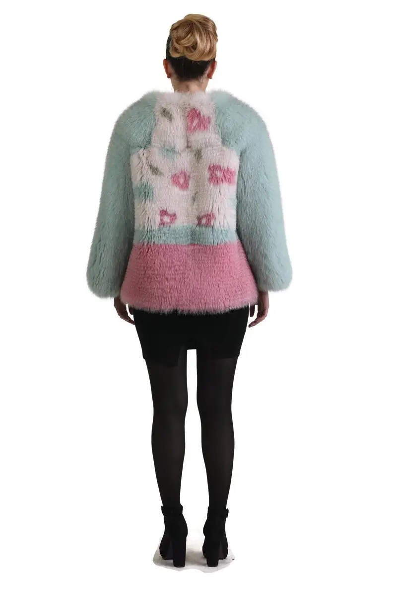 Multicolored Fox Fur coat