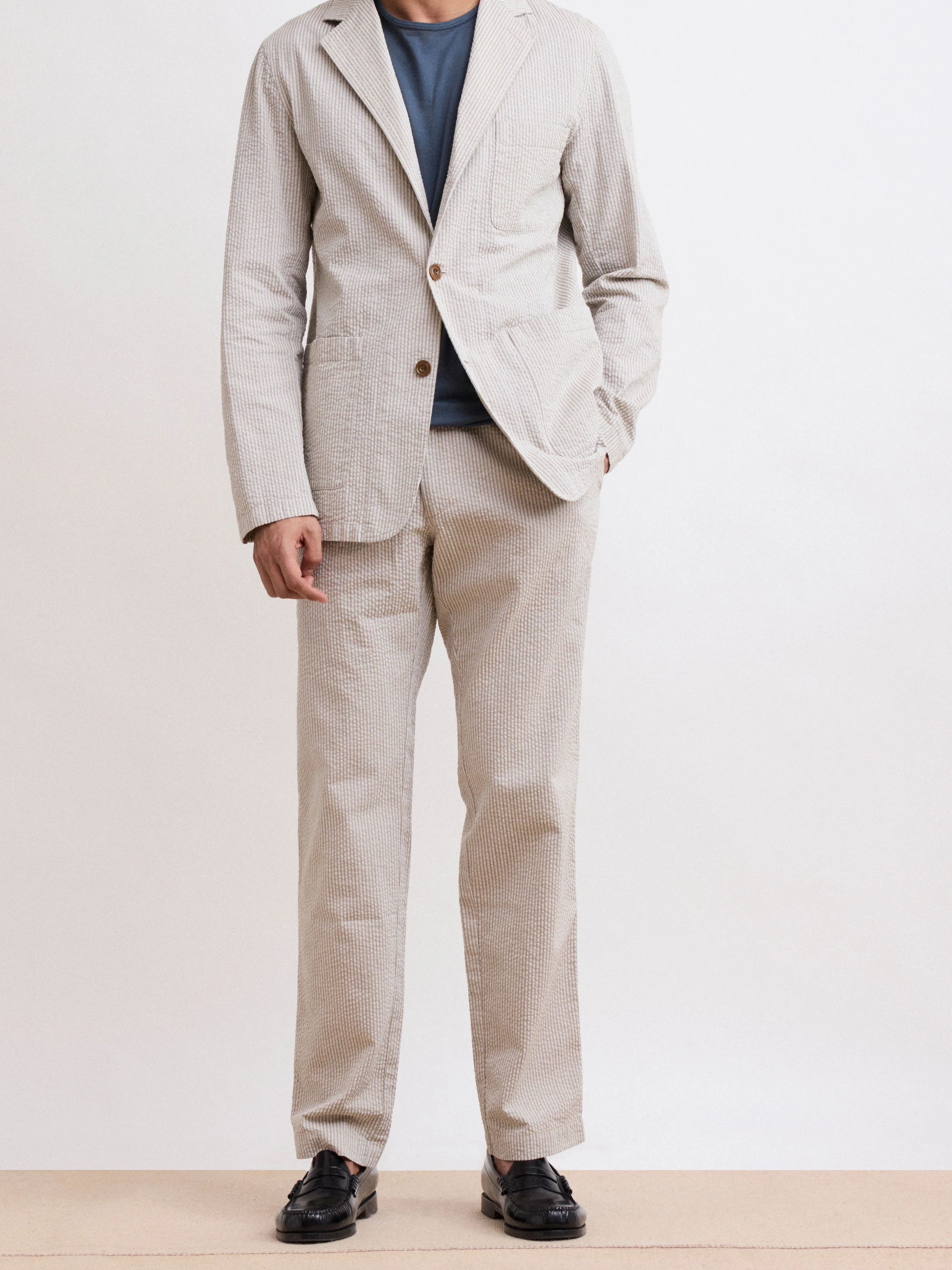 Men's Beige Straight Fit Pants