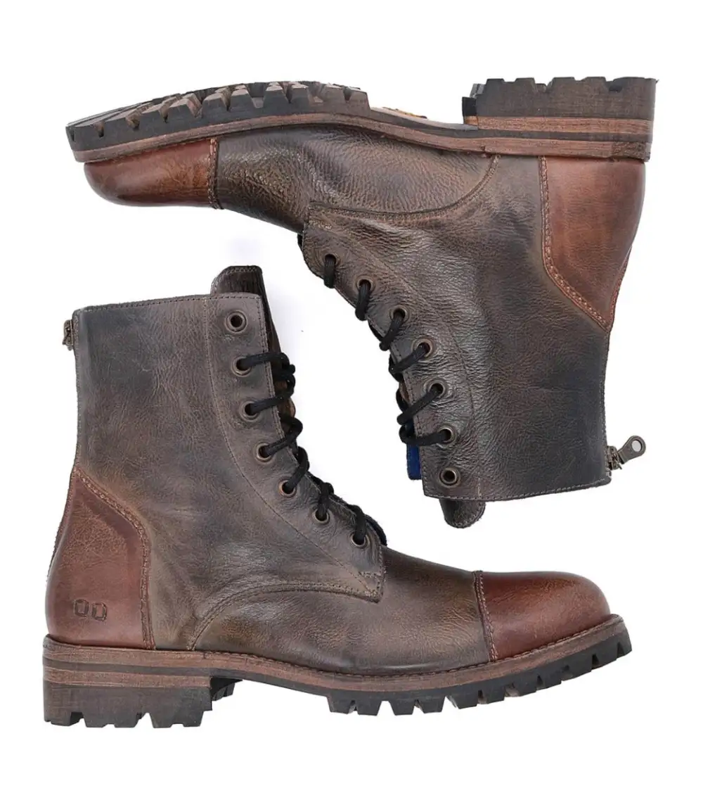 Back-Zip Lug-Sole Combat Boots