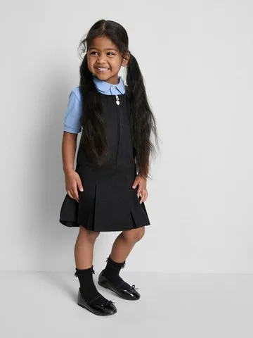 3-7yrs | 2pk Pleated Pinafore School Dresses