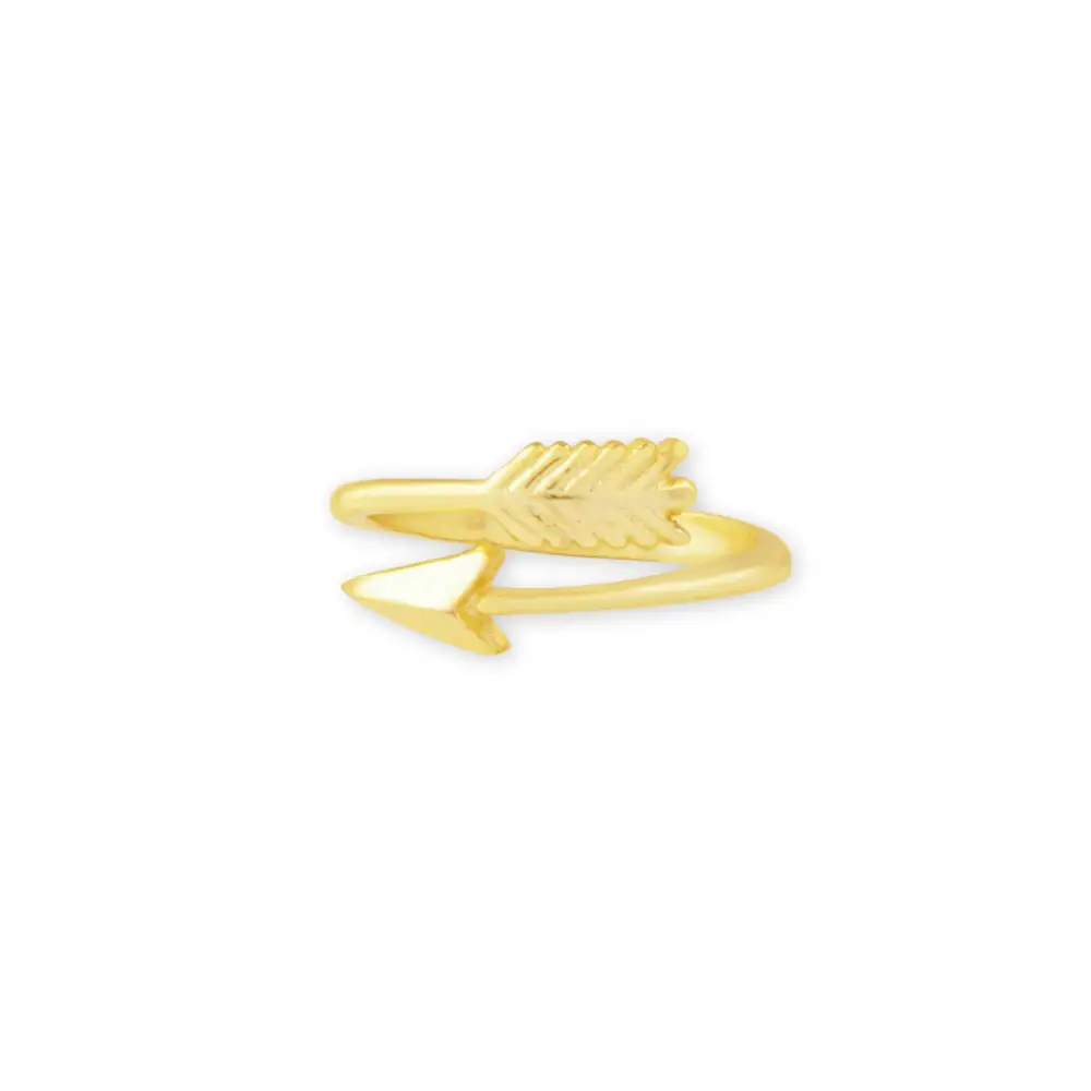 Looped Arrow Brass Statement Ring