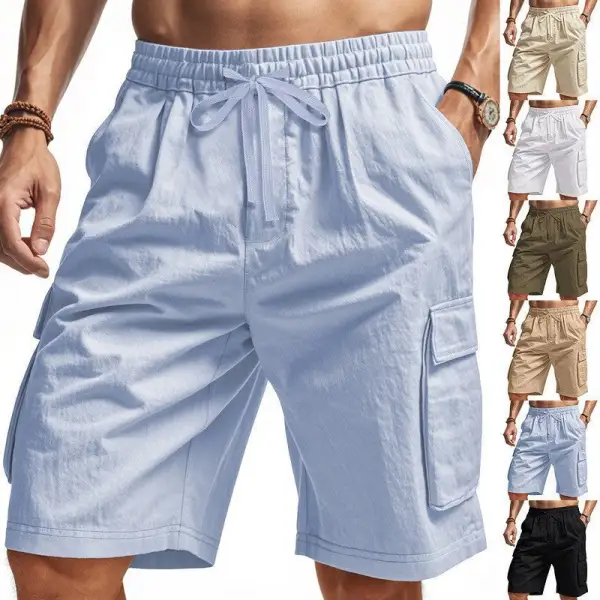 Men's Comfortable Multi Pocket Cargo Shorts for Travel and Leisure