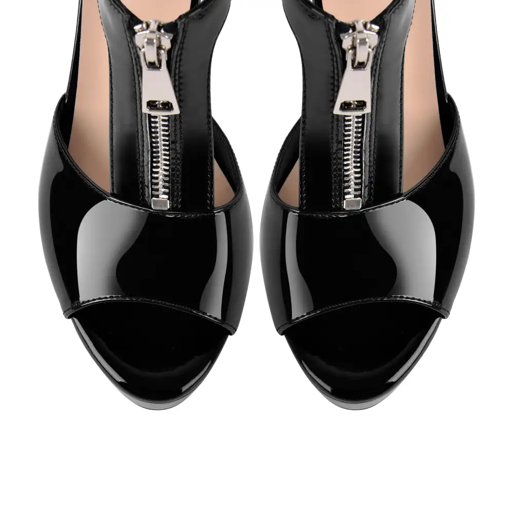 Platform Zipper Ankle Strap Stiletto Sandals