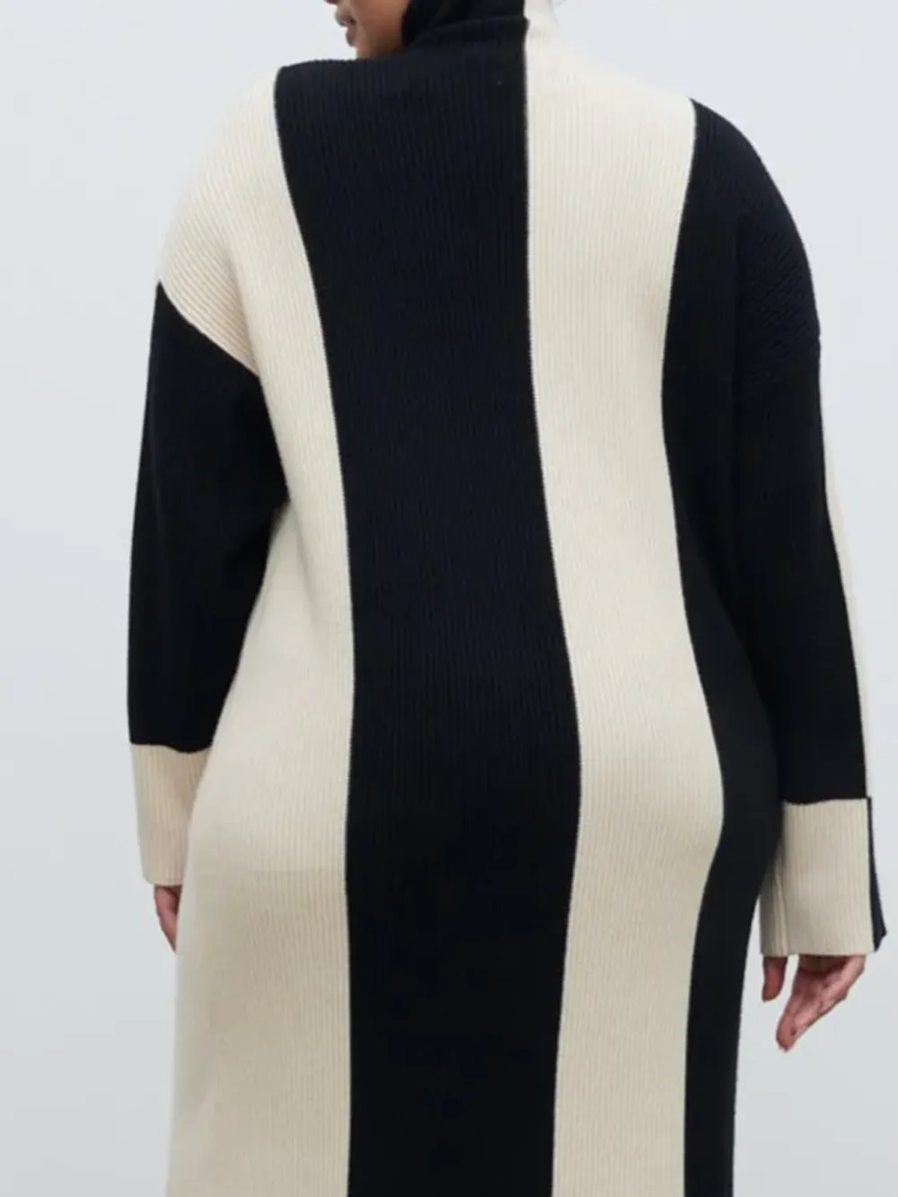 High Funnel Neck Knit Dress Curve