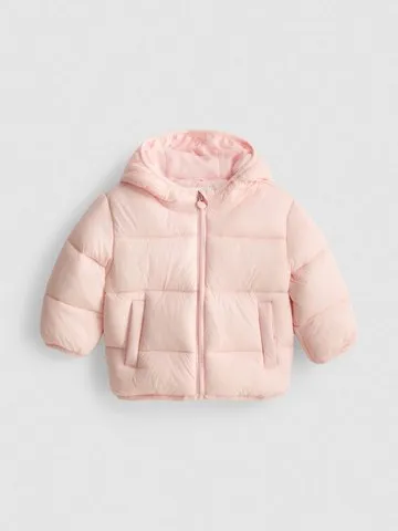 0-18mths | Zip-Up Hooded Newborn Puffer Jacket