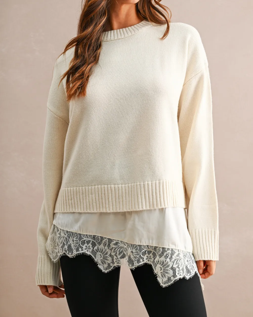 Satin Lace Layered Top