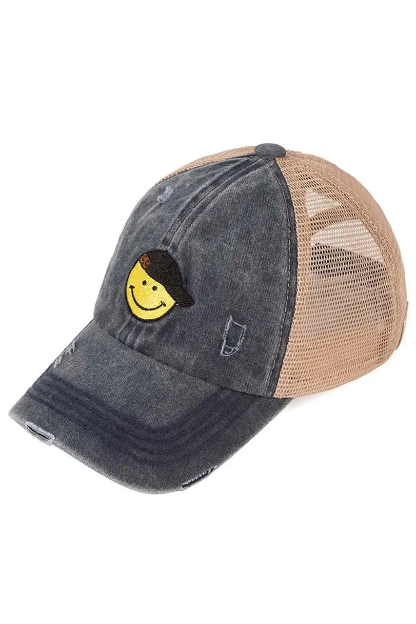 Glitter Smiley Cap