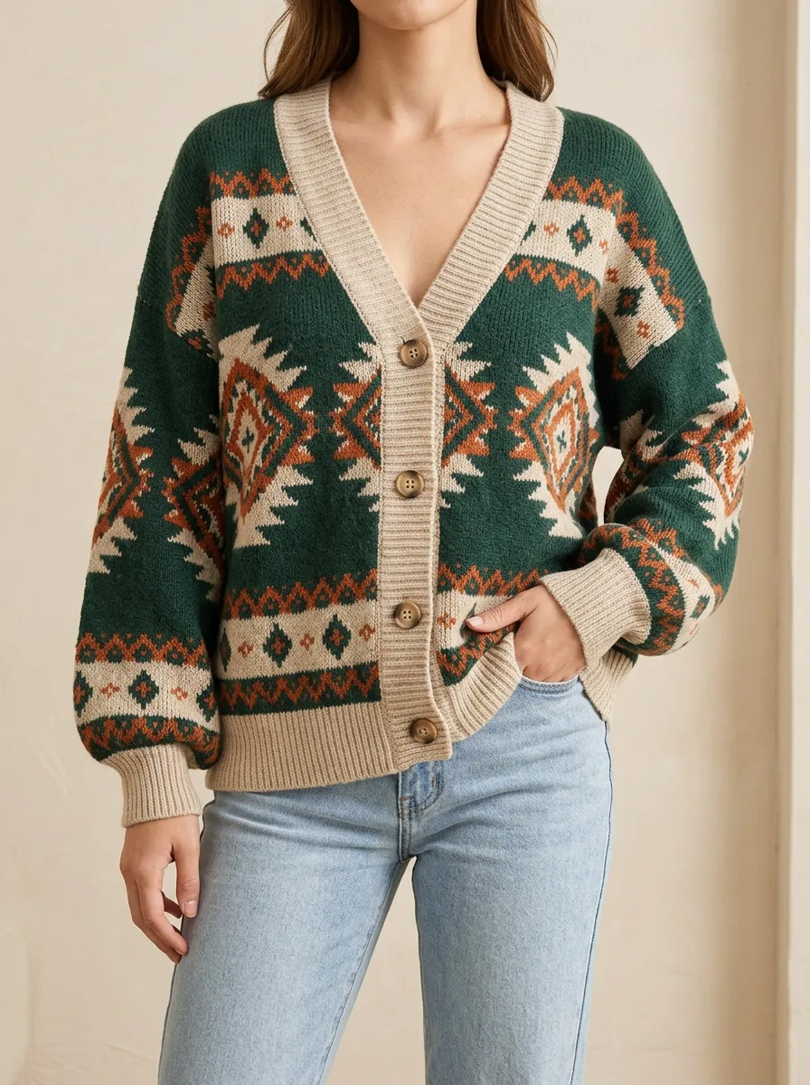 Weekend Ready V Neck Button Front Women's Soft Knit Cardigan