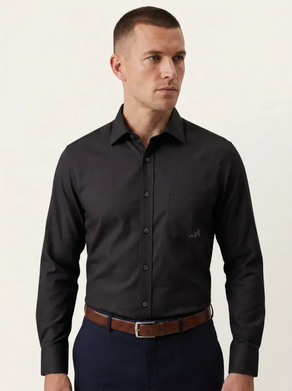 Men's Non-Iron Cotton Embroidered Logo Formal Shirt