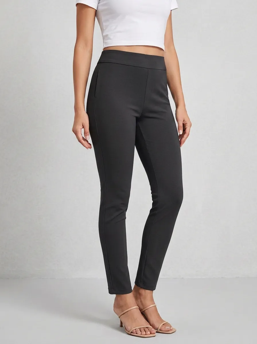 Tailored-Look Women's Stretch Mid-Rise Pants