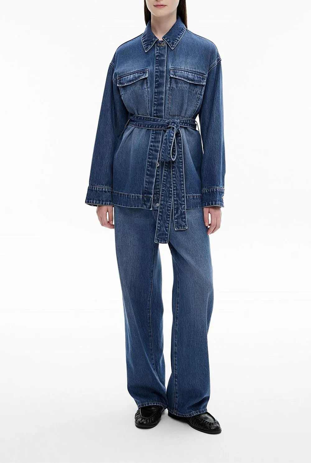 Washed Denim Waistcoat Shirt