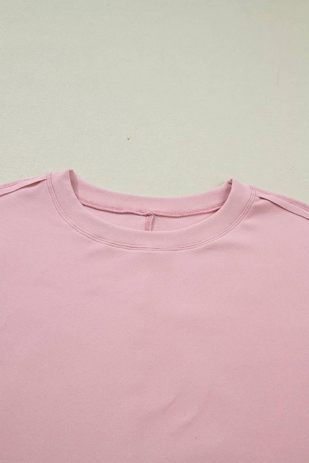 Light Pink Bow Textured Patchwork Tee