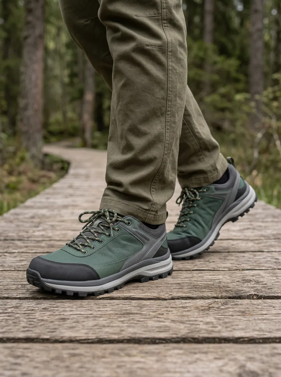 Men's Hiking Outdoor Forest Green Printed Shoes