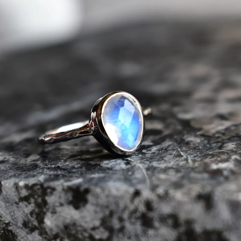 Boho Moon Moonstone Ring
