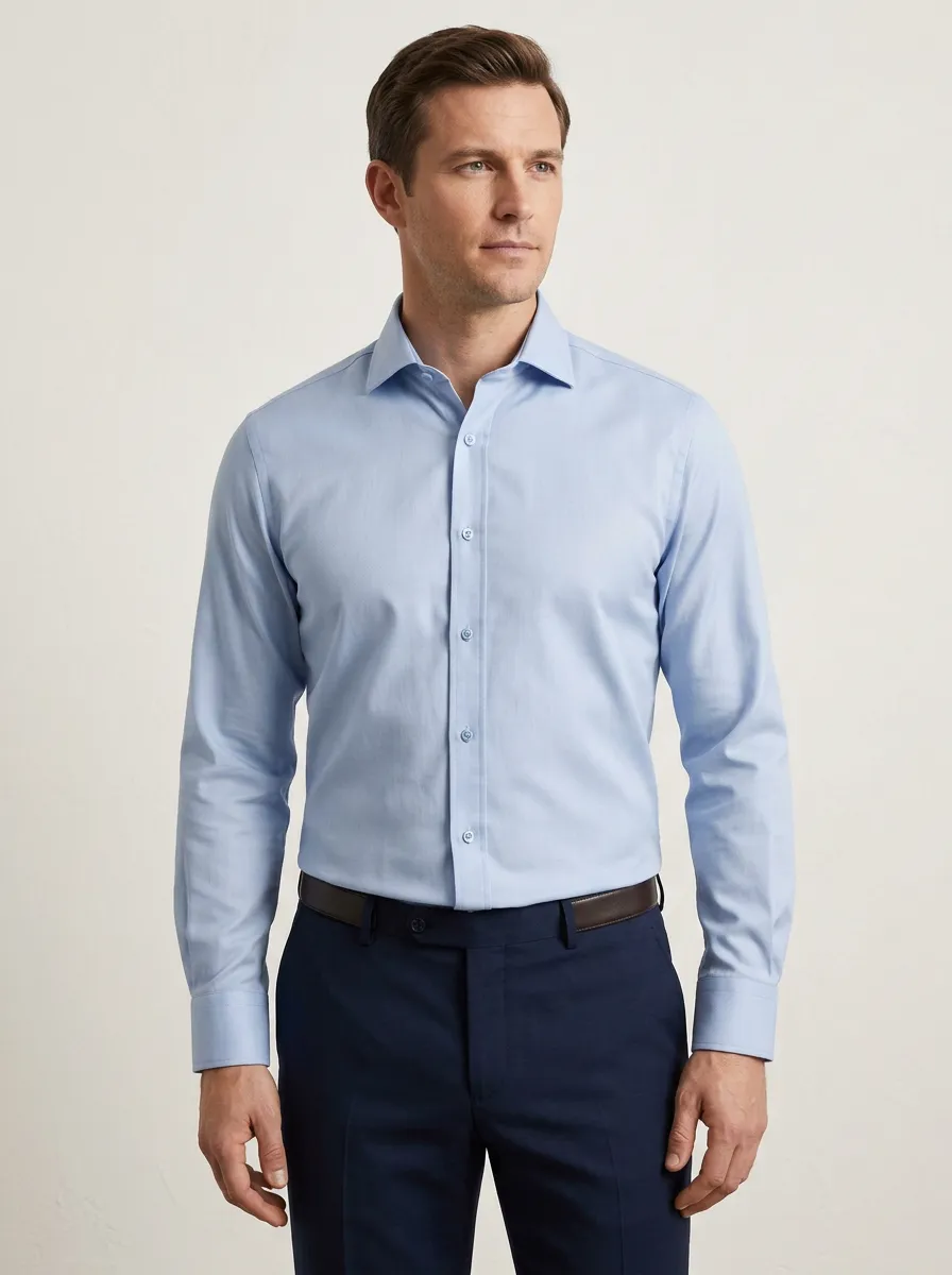 Men's Business Inspired Solid Dress Shirt
