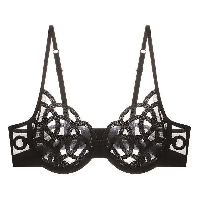 Sheer Mesh Bra with Adjustable Straps