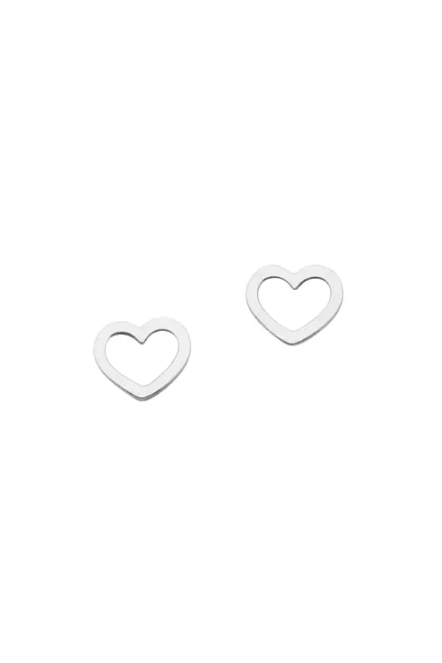 Heart Slim Stud Earrings