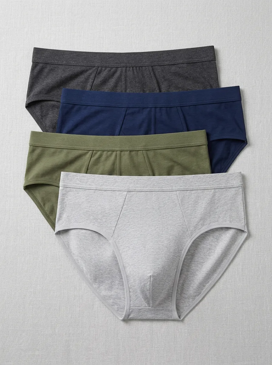 Men's Solid Color Cotton Briefs Underwear Set Multipack Underwear