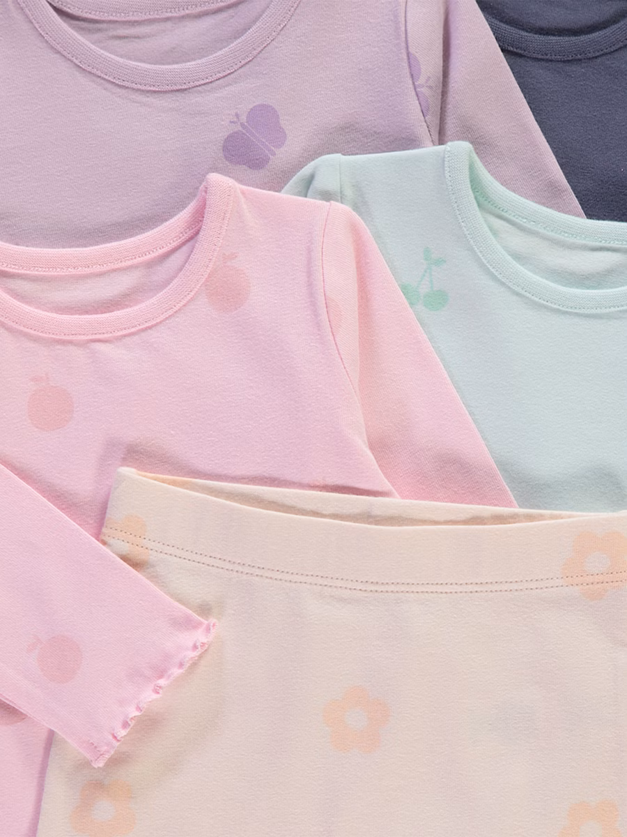 Print Long Sleeve Top and Legging Sets 5 Pack detail 1