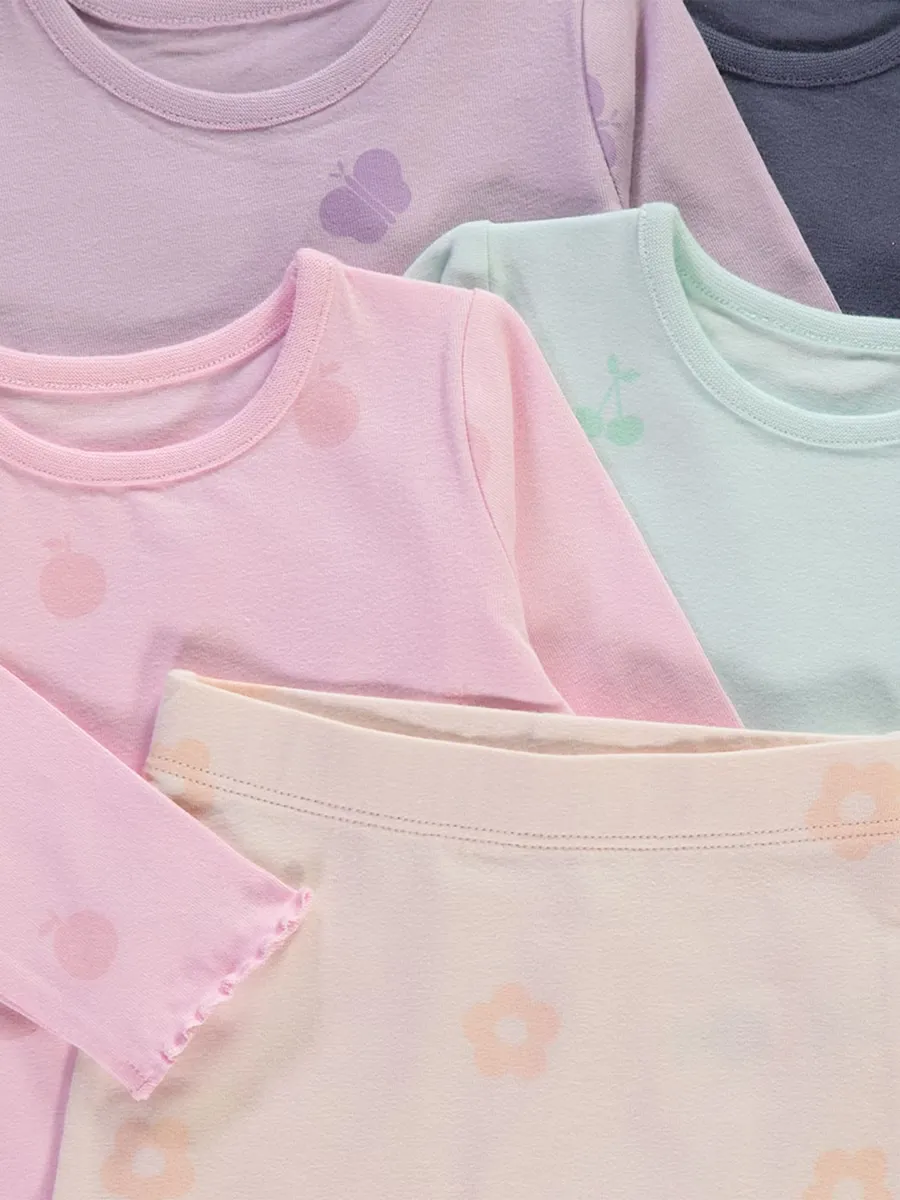 Print Long Sleeve Top and Legging Sets 5 Pack