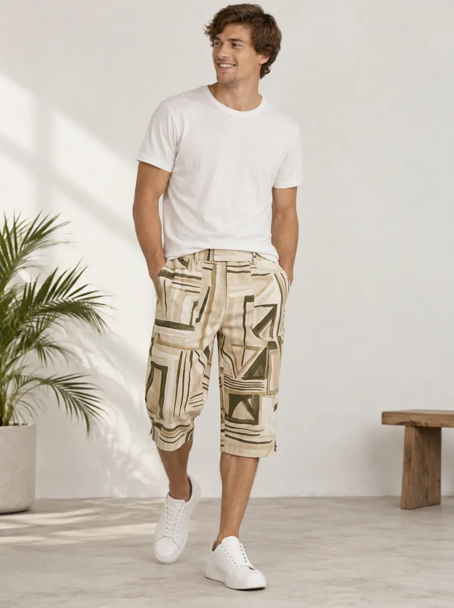 Men's Geometric Abstract Modern Printed Shorts