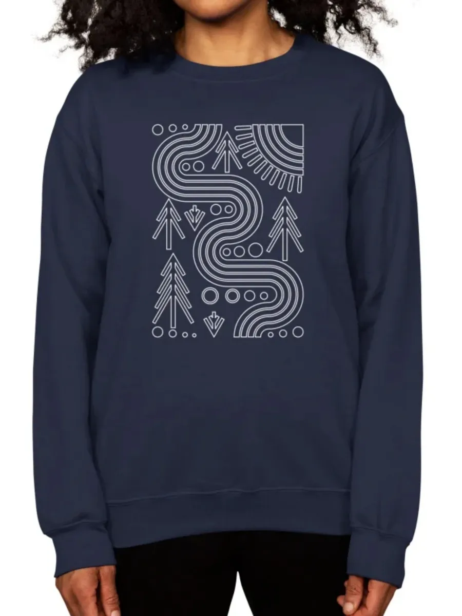 Minimal Nature Line Art Sweatshirt