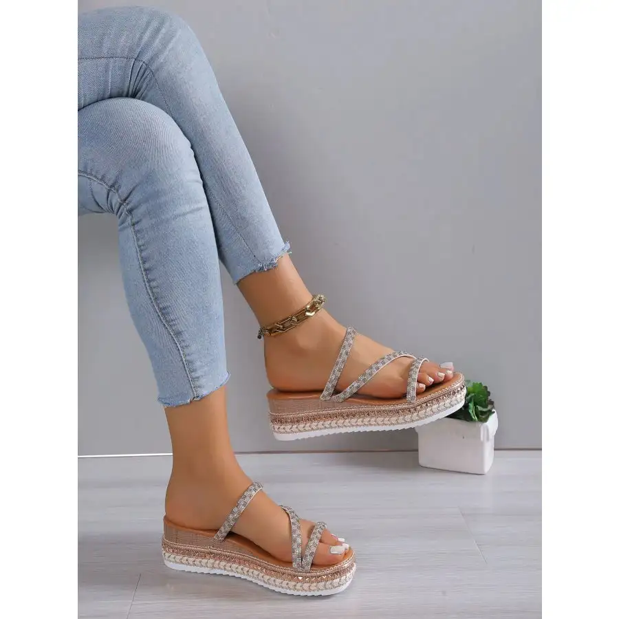 Woven Platform Wedge Sandals