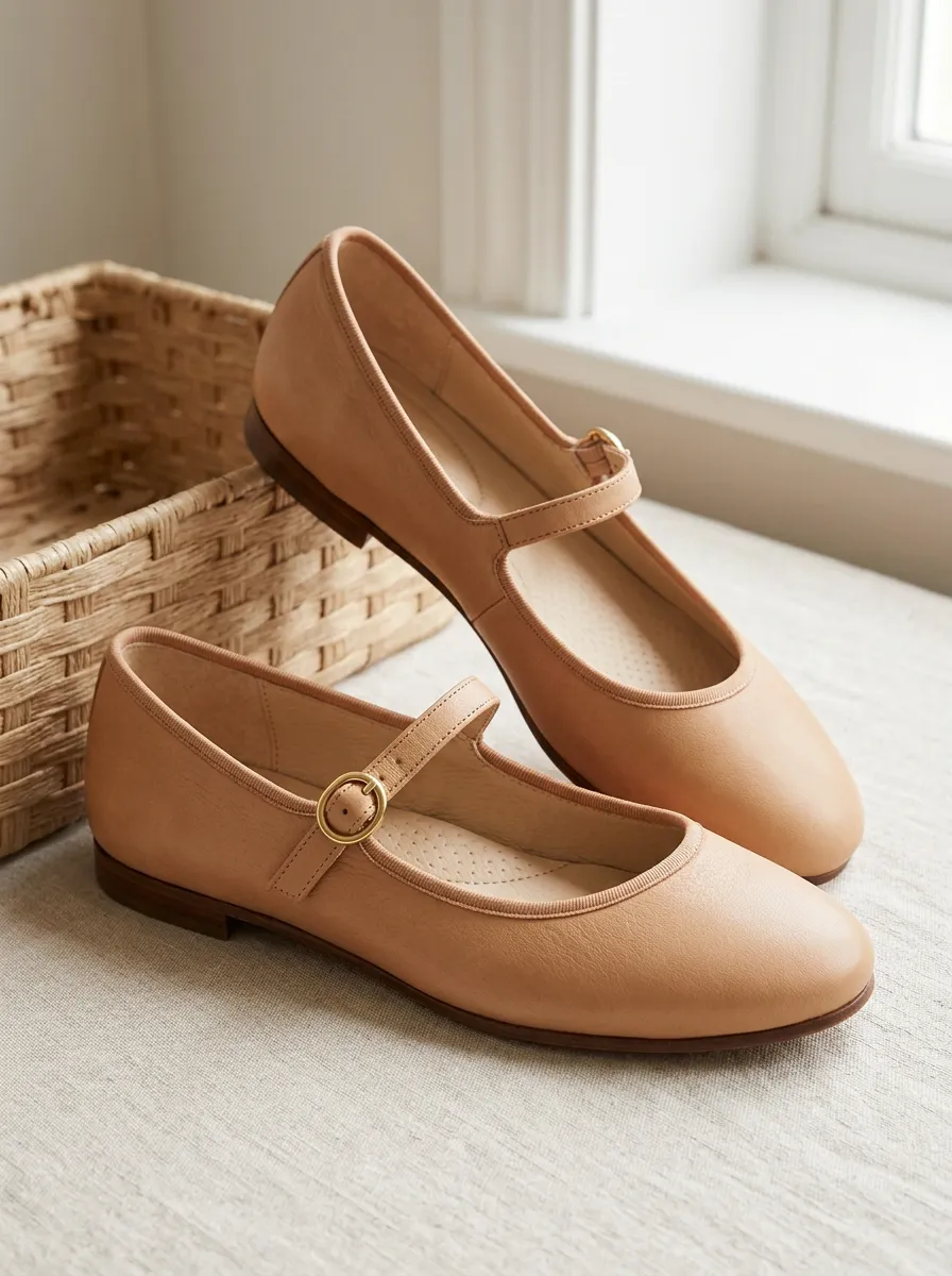 Women's Classic Minimalist Leather Mary Jane Shoes