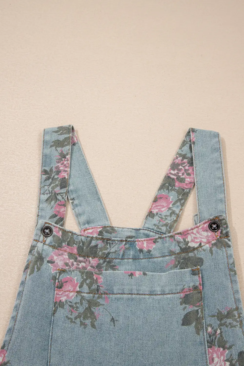 Floral Print Pleated High Waist Wide Denim Pants