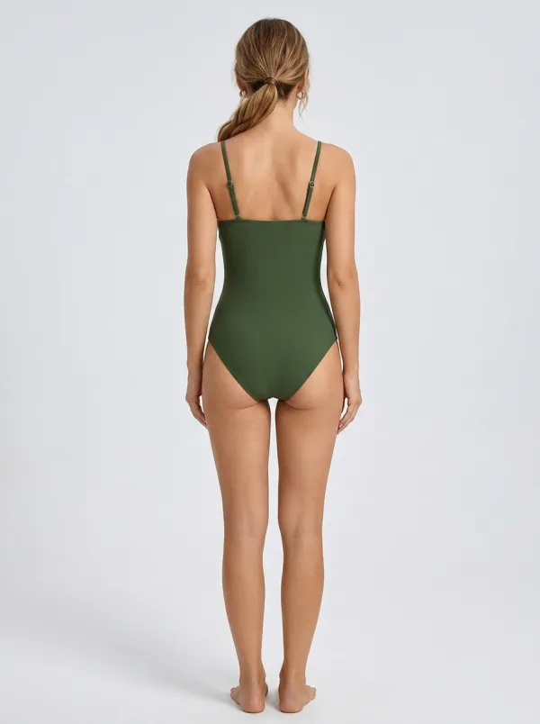 Women's Modern Twist-Front Twist Cutout One-Piece Swimsuit