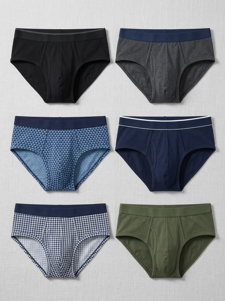 Men's Mixed Pattern Geometric Plaid Printed 6-Pack Briefs
