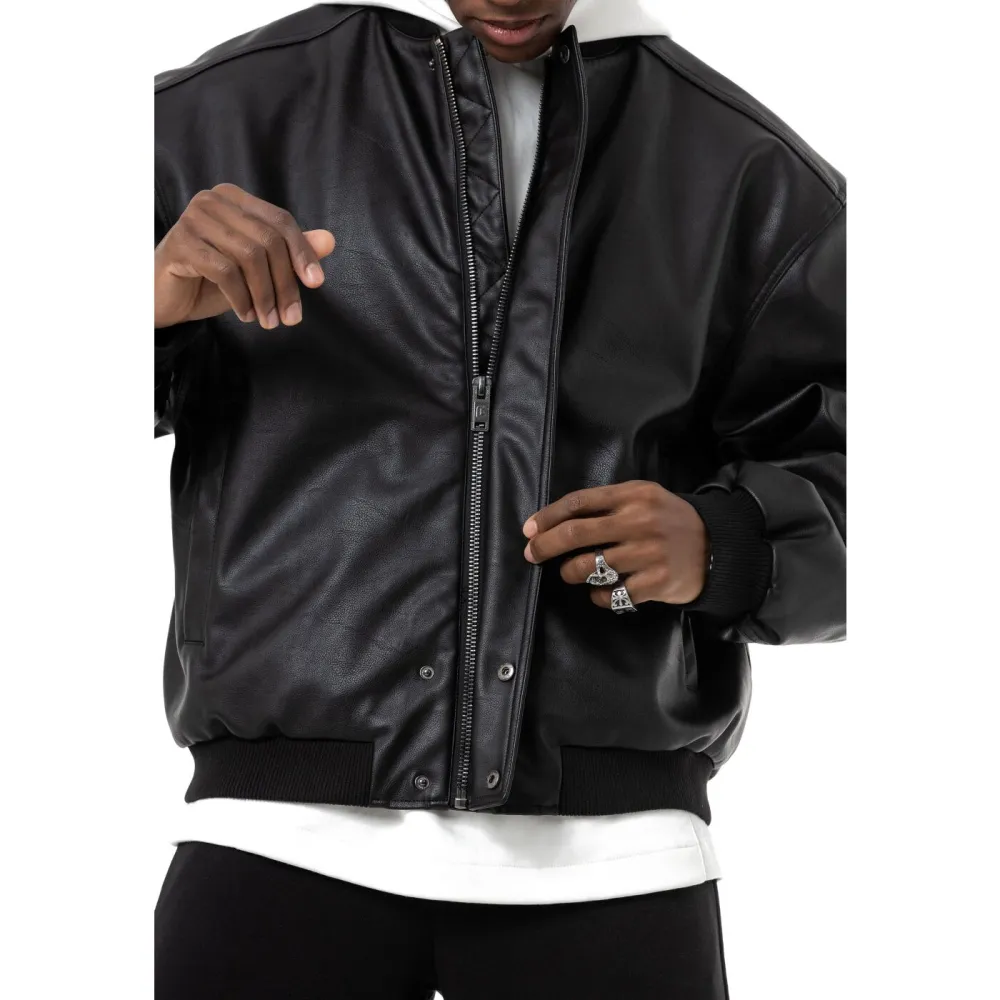 Everyday Leather Look Biker Jacket