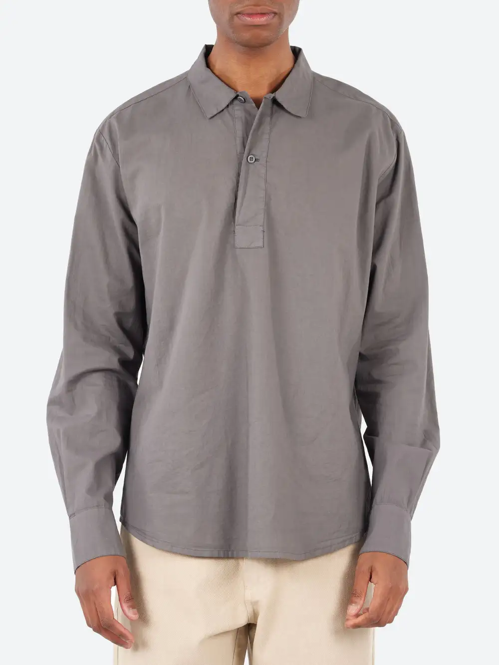 Men's Classic Collar Curved Hem Shirt