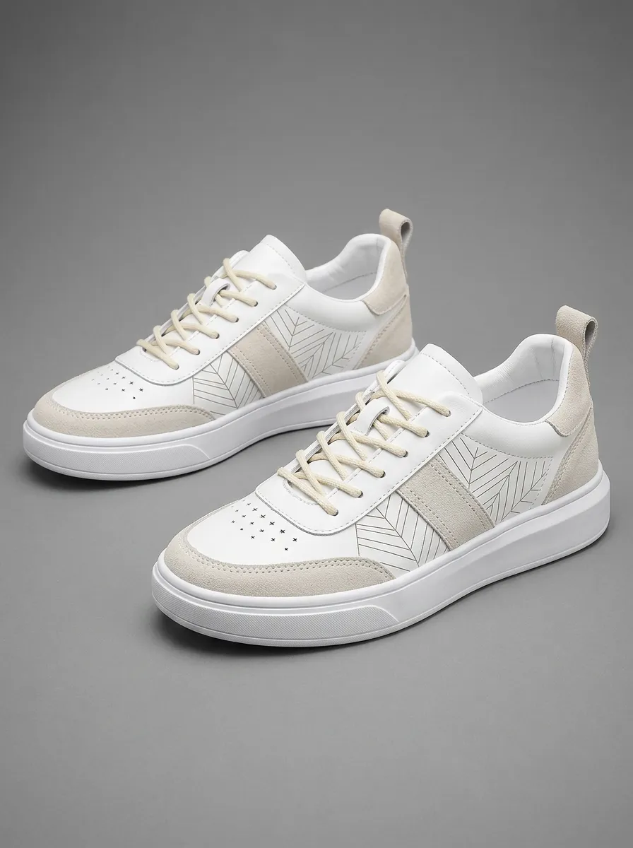 Men's Street Minimalist Geometric Pattern Printed Casual Sneakers