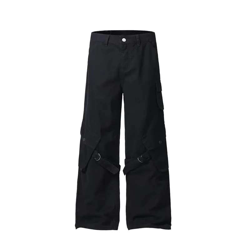 Vintage Wash Wide Leg Cargo Pants
