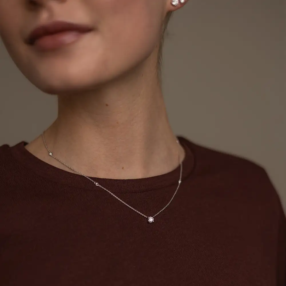 Diamond Solitaire Pendant Necklace