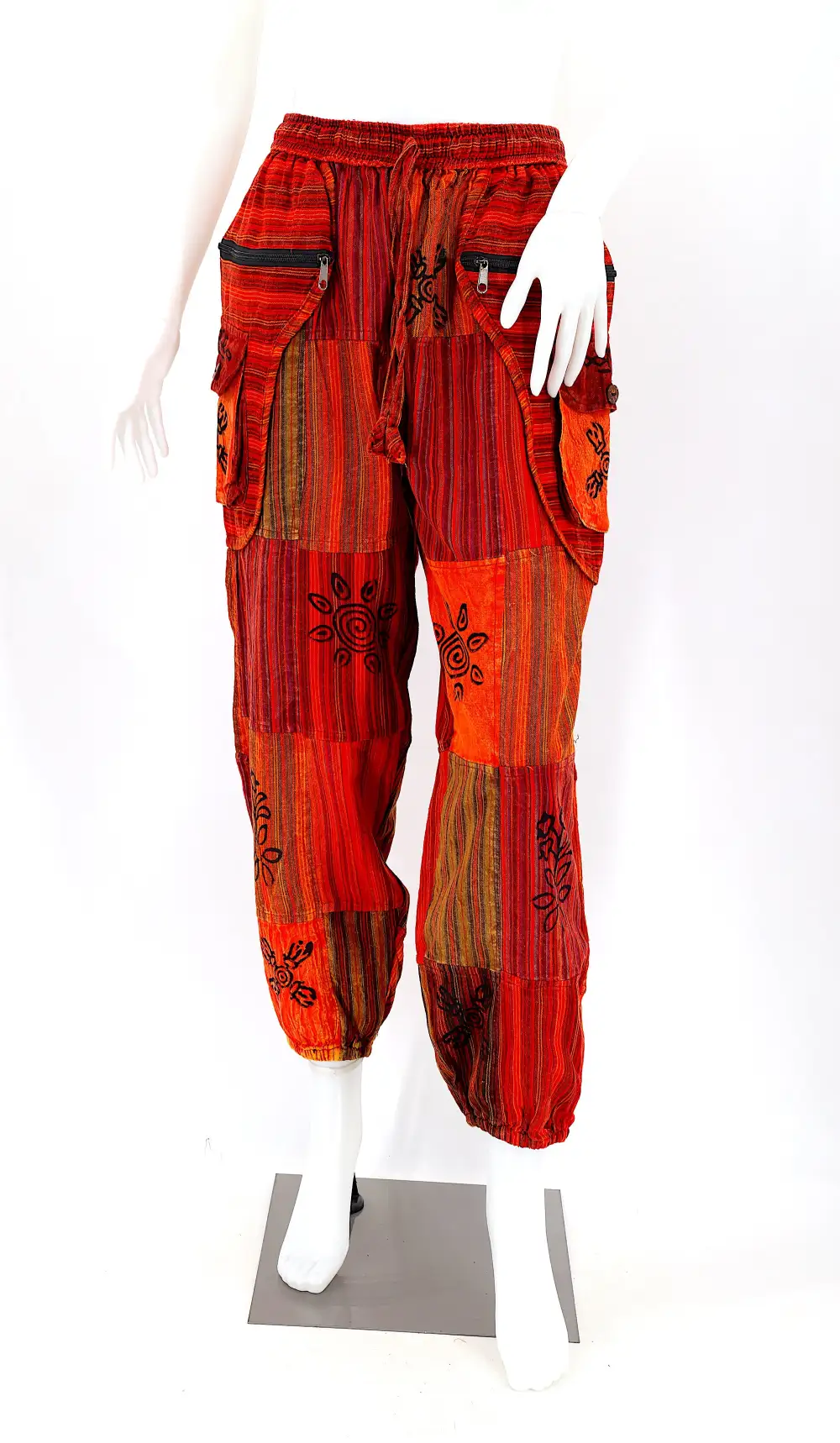 Women's Textured Harem Patchwork Festival Pants