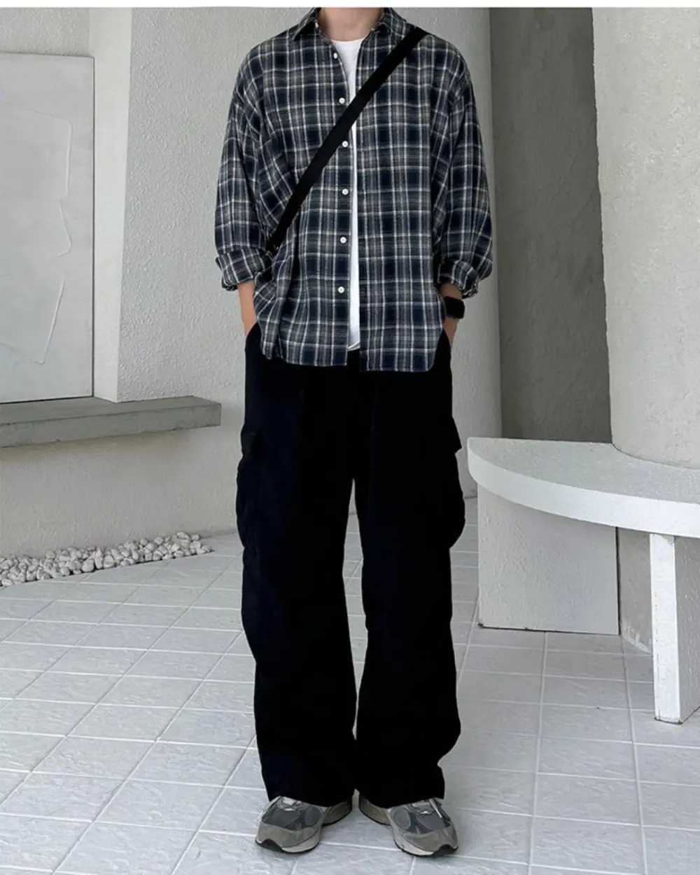 Casual Buttoned Plaid Shirt