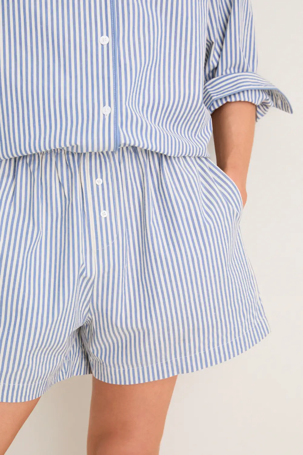 Modern Striped Seersucker Shorts