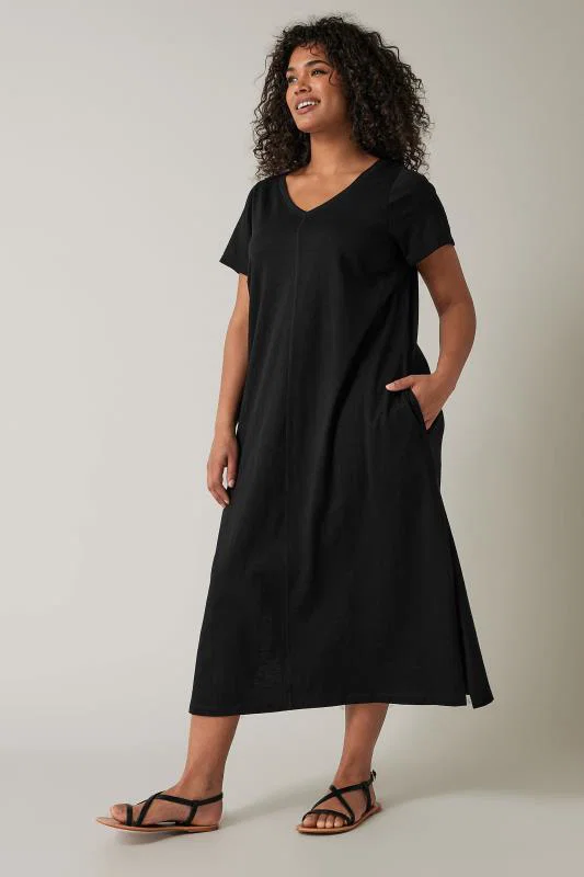 Black Premium Cotton Dress detail 2