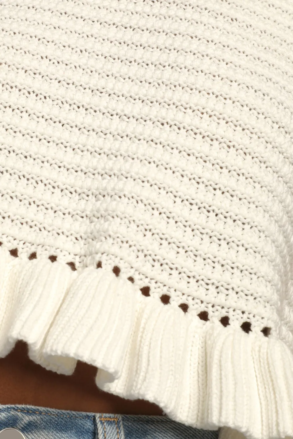 Cropped Ruffled Sweater Tank