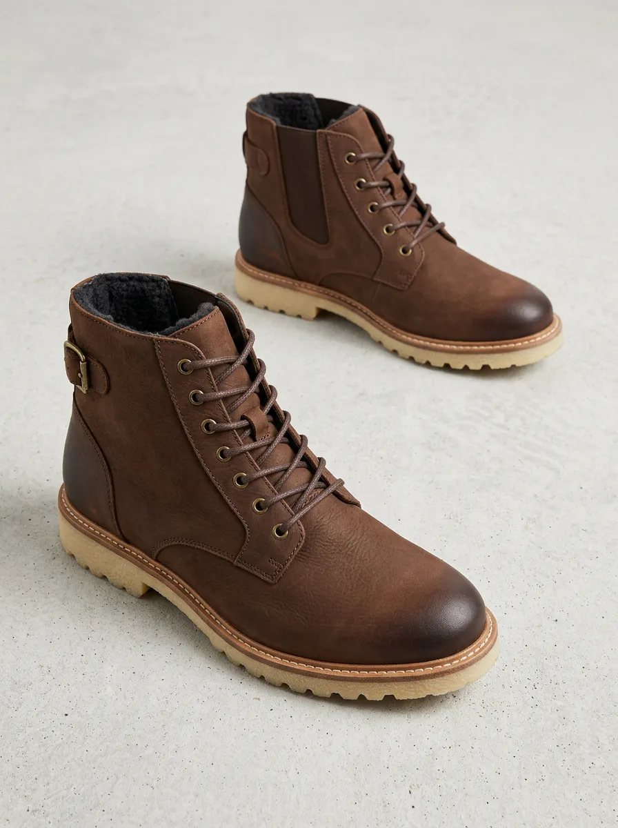 Heritage Faux Leather Leather Look Essential Unisex Warm Boots