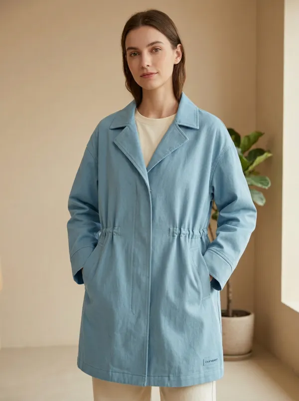 Casual Drawstring Waist Utility Jacket