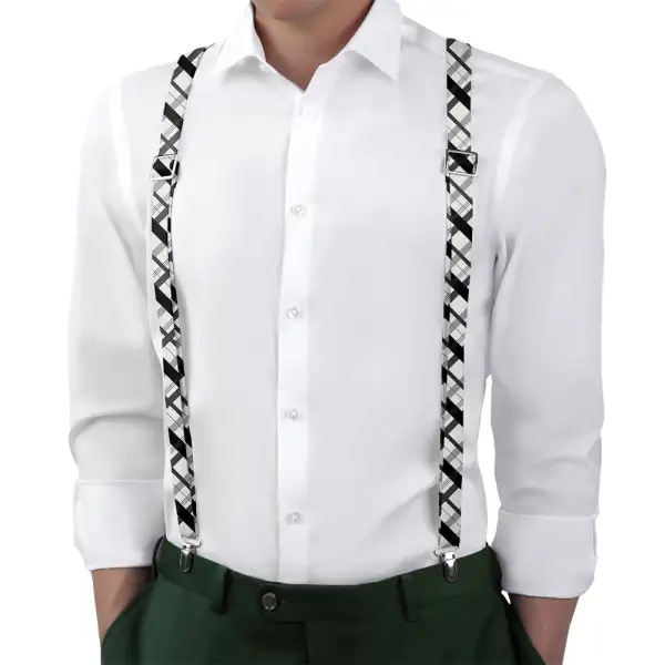 Downing Plaid Pattern Suspenders