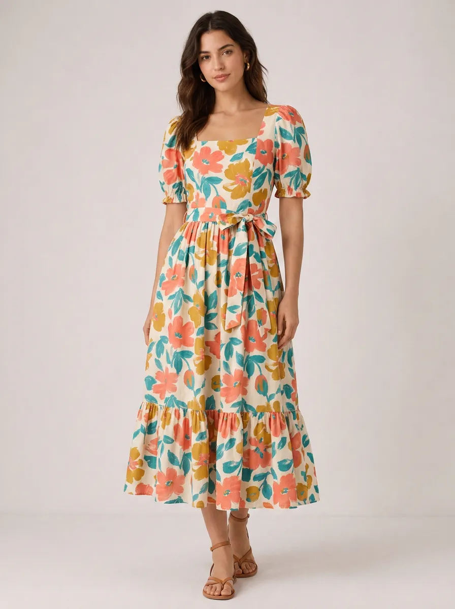 Women's Floral Lover Vintage Botanical Printed Dress